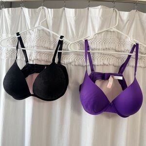 VS Pink - wear everywhere Black and Purple push up Women's Bras